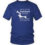 How to stop a dachshund from barking dachshund t-shirt for people Royal Blue