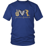 Peace Love Dachshunds Funny Cute Dachshund T-shirt for people Royal Blue