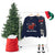 Dachshund Merry Christmas plaid silhouette Sweatshirt Navy rack mockkup
