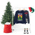 Dachshund christmas sweatshirt Navy mockup with rack and other items