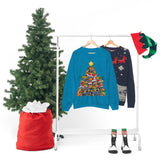 Dachshund christmas tree sweatshirt grey mockup