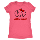 Hello Doxie Dachshund t-shirt for people Vintage Light Pink