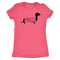 Dachshund t shirt with dachshund silhouette vintage light pink