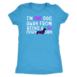 Funny dachshund t shirt one dog away from being a crazy weenie lady vintage turquoise