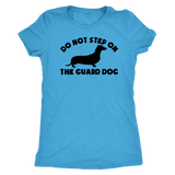 Dachshund silhouette t-shirt do not step on the guard dog Vintage Turquoise