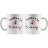 No longer at my side but furever in my heart dog memorial coffee mug 110z front and back design