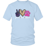 Peace Love Dachshunds Funny Cute dog lovers T-shirt for people Ice Blue