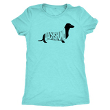 Dachshund t shirt with dachshund silhouette vintage teal