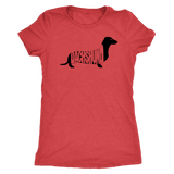 Dachshund t shirt with dachshund silhouette vintage red