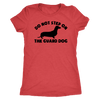 Dachshund silhouette t-shirt do not step on the guard dog Vintage Red