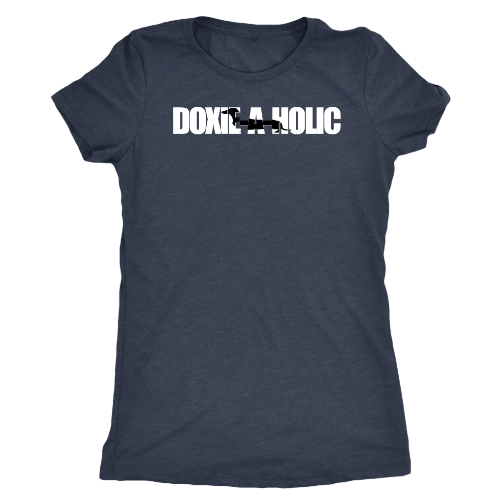 Doxie a holic dachshund silhouette women's t shirtVintage Navy