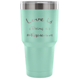 Love is Being a Rescue Mom stainless steel engraved drink Tumbler Teal
