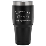 Love is Being a Rescue Mom stainless steel engraved drink Tumbler Black