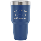 Love is Being a Rescue Mom stainless steel engraved drink Tumbler Blue