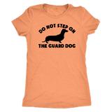 Dachshund silhouette t-shirt do not step on the guard dog Vintage Light Orange