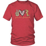 Peace Love Dachshunds Funny Cute Dachshund T-shirt for people Heather Red